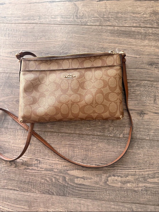 Coach Handbags - Coach Tan Signature Canvas Crossbody Bag
